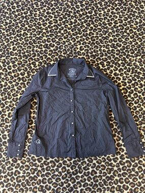 Rhinestone Black Button-Up